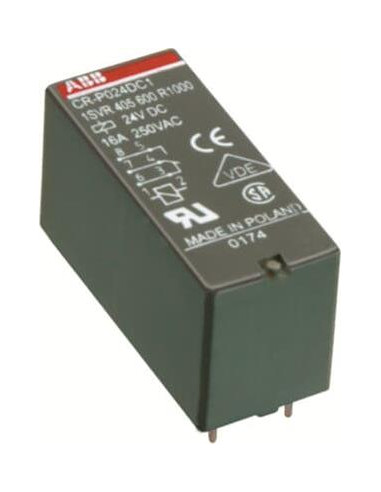 Реле интерфейсно CR-P 120 VAC, 16A, 1 превключващ контакт, монтаж в цокъл ABB