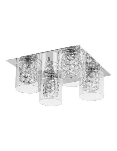 3115 Duchess, лампа за таван, G9 4x MAX 40W, хром, прозрачно стъкло с кристален декор, L37xH14,5cm