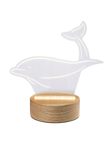 Akali,ind.table, LED2W, H20,5cm, dolphin