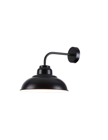 5307 Dragan, метална стенна лампа, E27 1x MAX 60W, D25cm, матово черно/ бяло