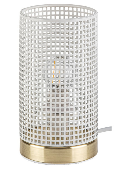 3179 Boogie,энастолна лампа, E14 1x MAX 25W, бял абажур, златна основа, D10xH18.5cm, с кабел за включване