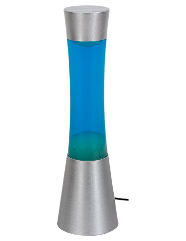 7029 Minka, вътрешна декоративна лампа, метал +стъкло с декор синя лава, сребрист цвят, GY6.35 включен адаптер, безопасна за 