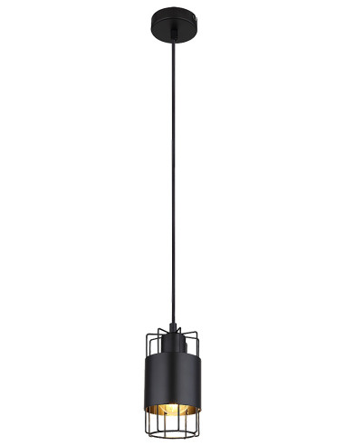 3125 Dimitri, полилей, метал, черно, E27 1x MAX 40W, D10xH150cm, черен текстилен кабел