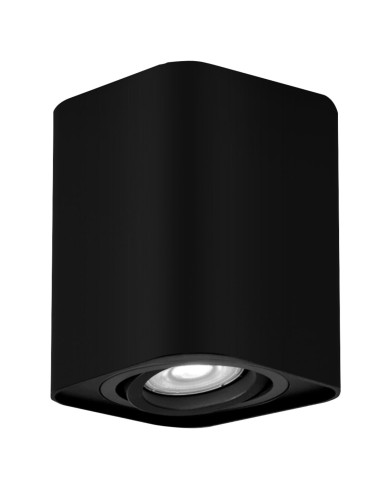 2049 Kobald, алуминиева лампа за таван, правоъгълник, светлина надолу, 9x9xH10.5cm, GU10 1xMAX 42W, матово черно, регулируем 