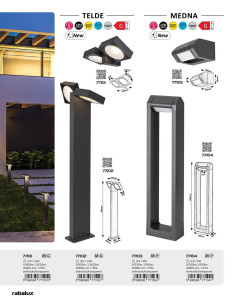 Rabalux Telde Външно стенно осветление IP54 LED 14W 3000K 77101 - Цена | LEDs4economy 2