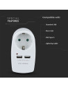 V-TAC Щепсел Адаптер Шуко С 2ХUSB 5V 2.1A Бял - 7