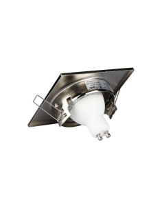 V-TAC GU10 Корпус Луна Квадрат Оринтируема Сатен Никел - 3473 - Цена | LEDs4economy