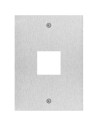 VIMAR 41596 1-модулен капак с отвор 40 x 40 mm за четец, неръждаема стомана Due Fili Plus 