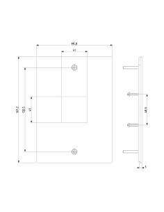 VIMAR 41596 1-модулен капак с отвор 40 x 40 mm за четец, неръждаема стомана Due Fili Plus - Цена | LEDs4economy 2