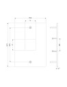 VIMAR 41596 1-модулен капак с отвор 40 x 40 mm за четец, неръждаема стомана Due Fili Plus  - 2