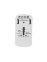 V-TAC 8704 УНИВЕРСАЛЕН ЕДИНИЧЕН АДАПТЕР С 2 USB ПОРТА, ДВОЕН БЛИСТЕР БЯЛ ЦВЯТ - 8704 - 3