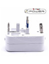 V-TAC 8704 УНИВЕРСАЛЕН ЕДИНИЧЕН АДАПТЕР С 2 USB ПОРТА, ДВОЕН БЛИСТЕР БЯЛ ЦВЯТ - 8704 - 8