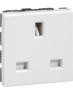 Legrand Контакт British стандарт 2P+E 13A 2 мод. цвят бял Mosaic - 077505 - Цена | LEDs4economy