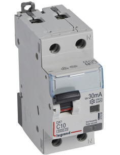 Legrand ДТЗ комбинирана DX3 1P+N 10A крива C 30mA тип A 6kA 2 мод. - 411059 - Цена | LEDs4economy