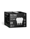 V-tac LED Крушка - 15W E27 A60 Термо Пластик 3000K 3Бр/Блистер 212819 - 2