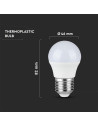V-tac LED Крушка - 4.5W E27 G45 6400K 217409 - 6