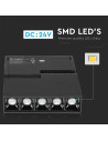 V-TAC 5x2W Магнитен Линеен Спот 4000K Черен 24V - 7963 - 8
