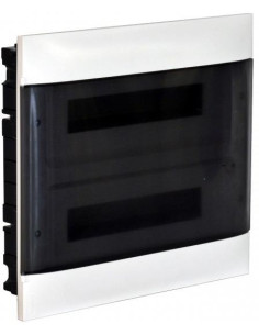 Legrand Табло за скрит монтаж в гипсокартон 2x12 мод. Practibox S с прозрачна врата и Н и РЕ клеми - 135172 - Цена | LEDs4econom
