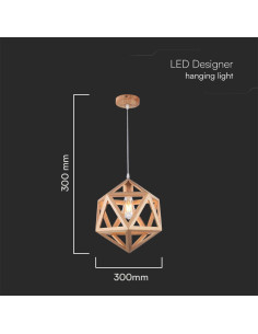 V-TAC LED Пендел Дизайн Дърво D300 E27 - Цена | LEDs4economy 2