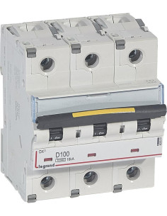 Legrand Автоматичен прекъсвач DX3 3P 100A крива D 10kA 4,5 мод. - 409507 - Цена | LEDs4economy