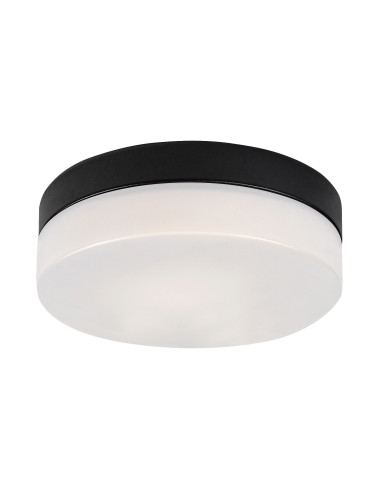 Gaelo, indoor ceiling lamp, black metal lamp with white plastic shade, 18W, with shade: 1370lm, without shade: 1820lm, 4000K,