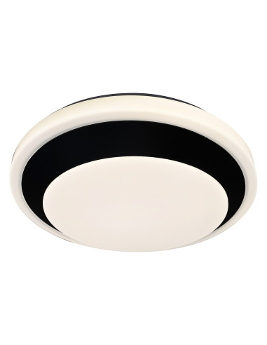 Barbora, indoor ceiling lamp, black metal lamp with white plastic shade, 24W, with shade: 2000lm, without shade: 3400lm, 4000