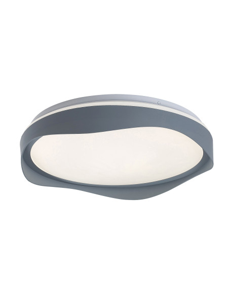 Israh, indoor ceiling lamp, grey metal lamp with white plastic shade, 40W, with shade: 1850lm, without shade: 4000lm, 4000K, 