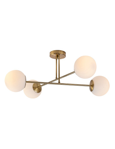 RABALUX Kiara, indoor ceiling lamp, gold metal lamp with white 