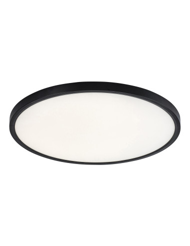 Paulos, indoor ceiling lamp, black plastic lamp with white plastic shade, 48W, with shade: 3000lm, without shade: 4800lm, 400