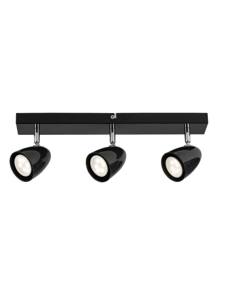 Perico, indoor ceiling lamp, black metal lamp with black plastic shade, GU10 3xMAX5W, L43cm, D7cm, H15cm, without bulb, IP20