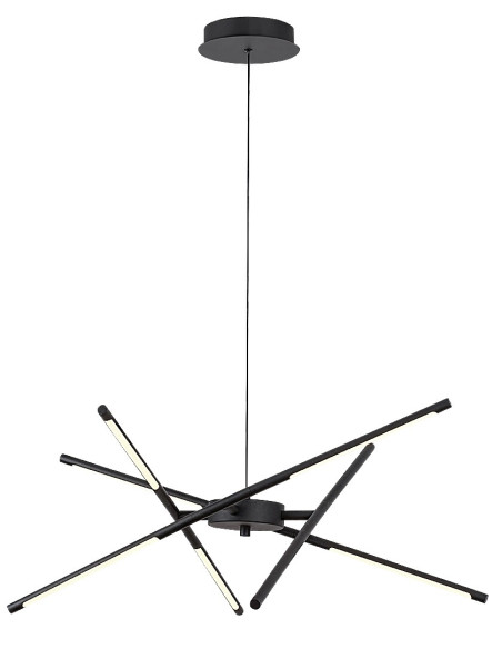 Henli, indoor pendant lamp, black metal lamp with white acryl shade, 30W, with shade: 1400lm, without shade: 3850lm, 3000K, 7