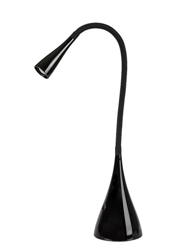 Jeff2, indoor table lamp, black plastic lamp with white metal shade, 4W, with shade: 250lm, without shade: 290lm, 3000K, beam