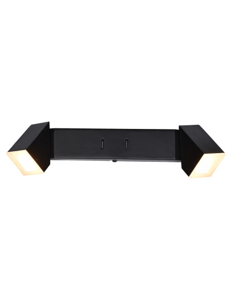 Kessy, indoor wall lamp, black metal lamp with white plastic shade, 8W, with shade: 320lm, without shade: 550lm, 3000K, L35cm