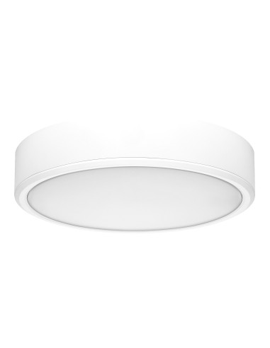 Lauri, indoor round white plastic surface mounted lamp, 22W, with shade: 2300lm, without shade: 2750lm, 3000,4000,6000K, D21,