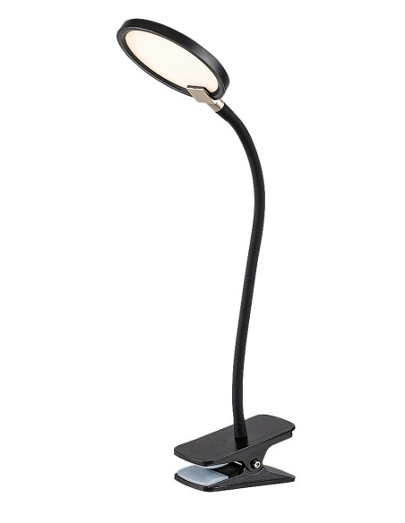 Marcin, indoor table lamp, black plastic lamp with white plastic shade, 7W, with shade: 350lm, without shade: 580lm, 3000K, b