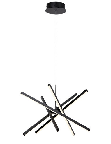 Matilde, indoor pendant lamp, black metal lamp with white silicon shade, 48W, with shade: 1500lm, without shade: 3120lm, 4000