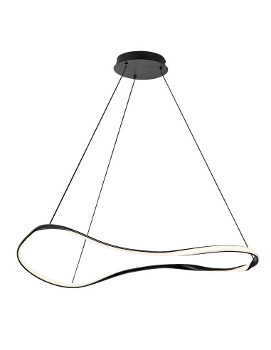 Mirossi, indoor pendant lamp, black metal lamp with white silicone shade, 40W, with shade: 2070lm, without shade: 4850lm, 400