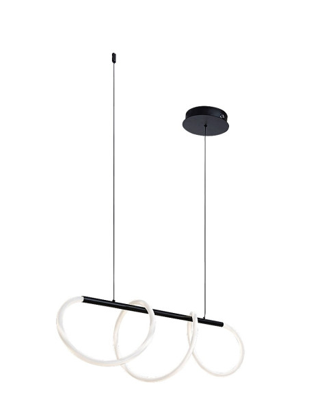 Montema, indoor pendant lamp, black metal lamp with white silicon shade, 40W, with shade: 3750lm, without shade: 4000lm, 4000