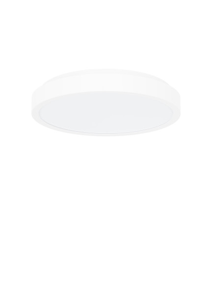 Samira, indoor round white plastic ceiling lamp, 48W, with shade: 3150lm, without shade: 4800lm, 4000K, D42cm, H6,5cm, backli