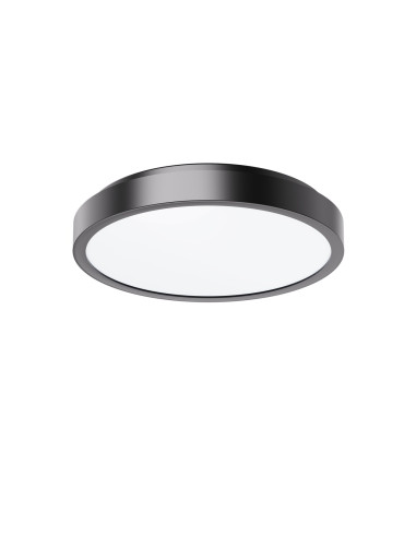 Samira, indoor round ceiling lamp, black plastic lamp with white plastic shade, 36W, with shade: 2900lm, without shade: 3600l