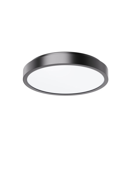 Samira, indoor round ceiling lamp, black plastic lamp with white plastic shade, 48W, with shade: 3100lm, without shade: 4800l