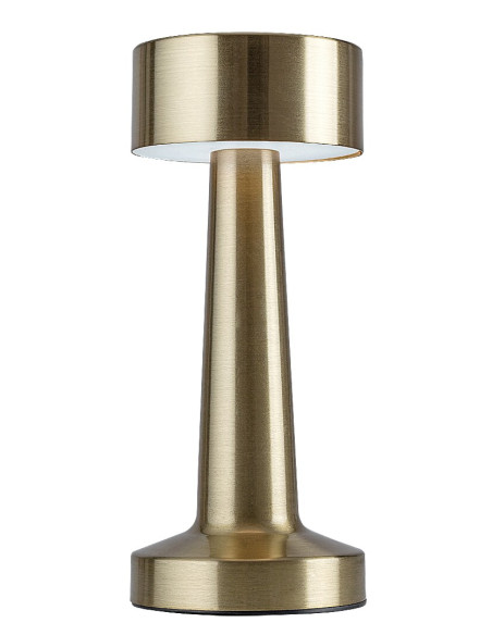 Senan, indoor table lamp, gold metal lamp with white plastic shade, 2,7W, with shade: 40lm, without shade: 60lm, 3000,6000,40