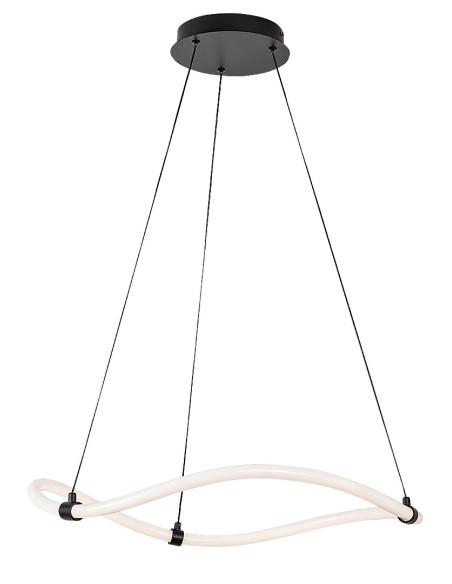 Serena, indoor pendant lamp, black metal lamp with white acryl shade, 34W, with shade: 3350lm, without shade: 3900lm, 4000K, 