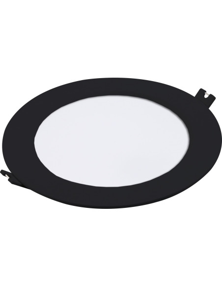 Shaun2, indoor round recessed lamp, black plastic lamp with white plastic shade, 12W, with shade: 800lm, without shade: 1200l