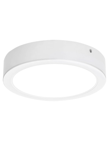 Shaun2, indoor round white plastic surface mounted lamp, 24W, with shade: 2600lm, without shade: 2860lm, 4000K, D22cm, H3,3cm