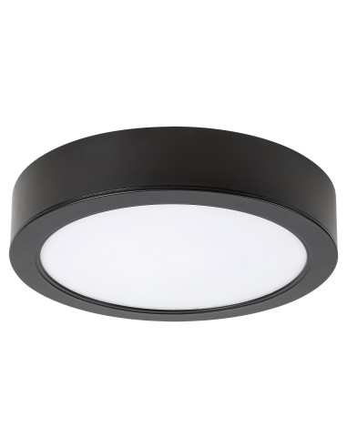 Shaun2, indoor round surface mounted lamp, black plastic lamp with white plastic shade, 15W, with shade: 1450lm, without shad