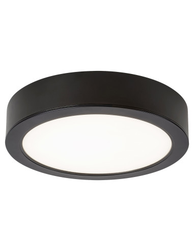 Shaun2, indoor round surface mounted lamp, black plastic lamp with white plastic shade, 24W, with shade: 2580lm, without shad