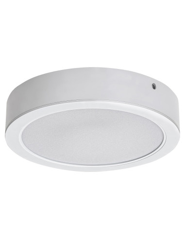 Shaun2, indoor round white plastic surface mounted lamp, 7W, with shade: 670lm, without shade: 740lm, 3000K, D12cm, H3,3cm, I