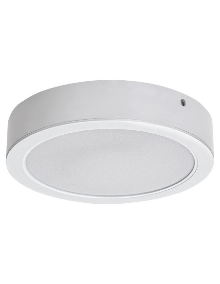 Shaun2, indoor round white plastic surface mounted lamp, 15W, with shade: 1450lm, without shade: 1600lm, 3000K, D16,5cm, H3,3