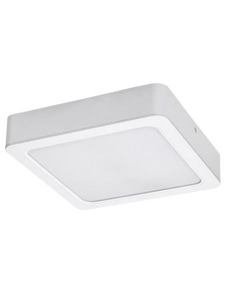 Shaun2, indoor square white plastic surface mounted lamp, 7W, with shade: 680lm, without shade: 750lm, 3000K, 12x12cm, H3,3cm